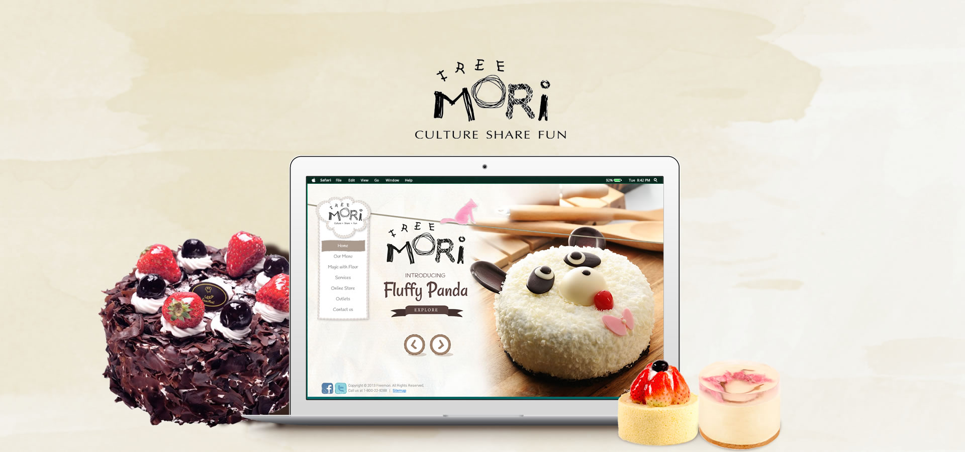 bakery website design for Freemori Malaysia