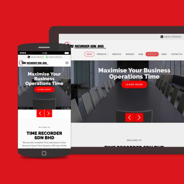 responsive website design time recorder malaysia, web design,