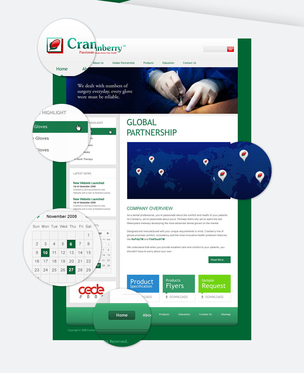 cranberry website layout design