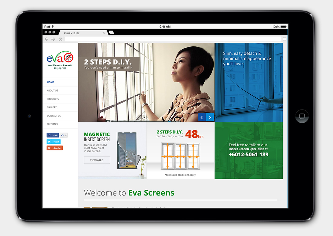 Evascreen Ipoh Website Design